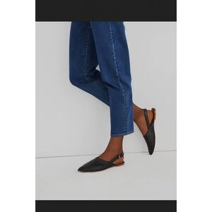 Madewell The Remi Slingback Flat in Woven Leather True Black Women's Size 8.5